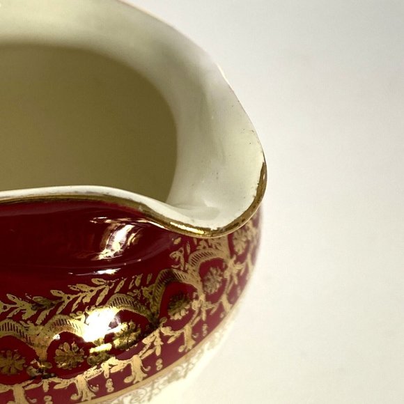 Steubenville Creamer Sugar No1259 Vintage 22-Karat Gold 1930s Floral Design US - Picture 6 of 16